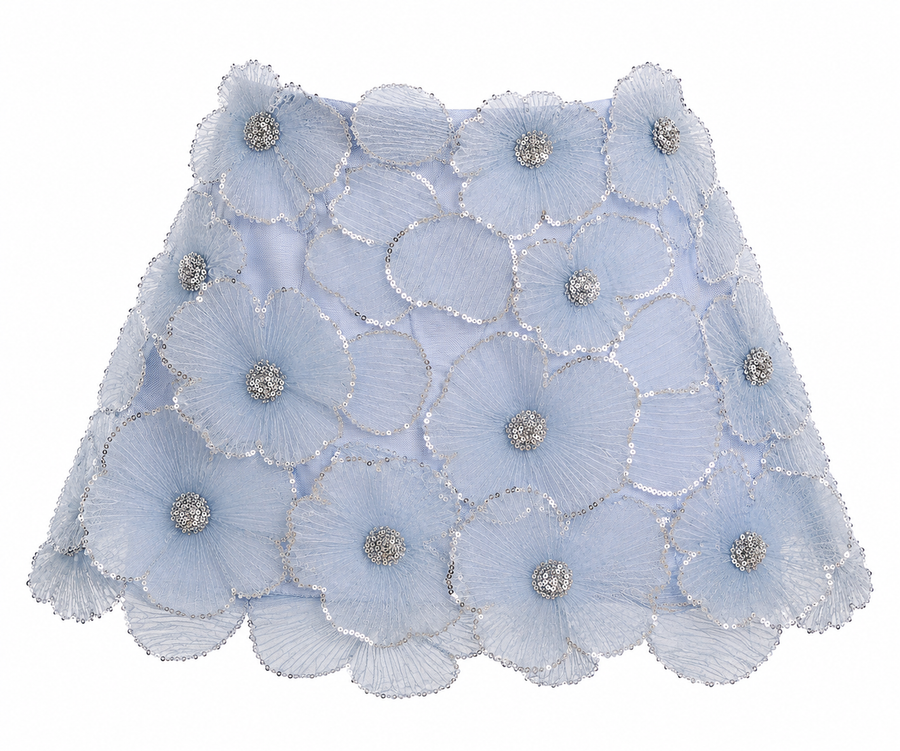 MINI SKIRT FLEUR D’IVOIRE BABY BLUE